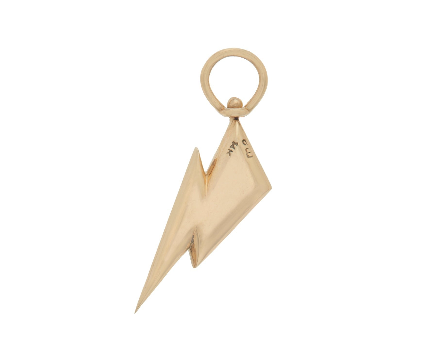 Marla Aaron 14K Yellow Gold Turquoise Lightning Bolt Charm