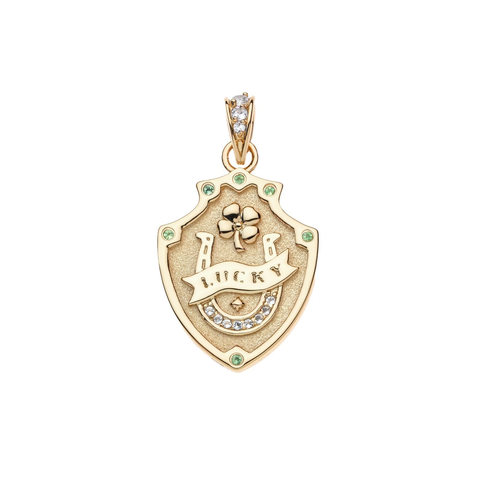 Jane Win LUCKY Shield Pendant Necklace