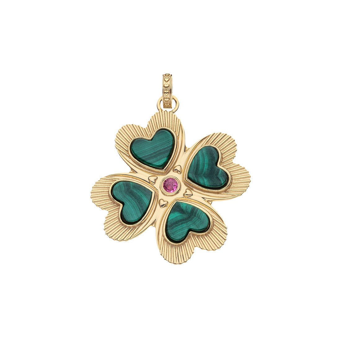Jane Win LUCKY in Love Clover Pendant with Malachite