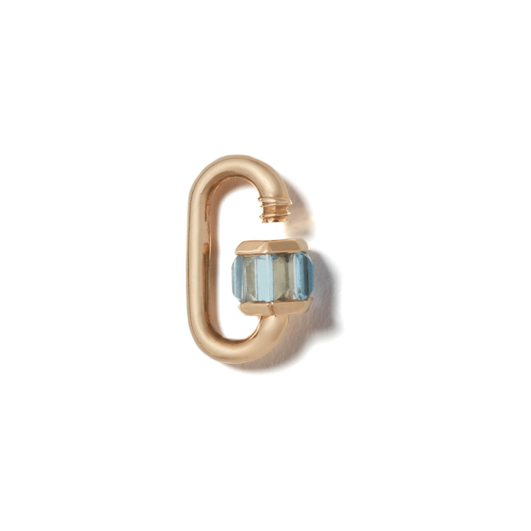 Marla Aaron 14K Yellow Gold Aquamarine Baguette Baby Lock