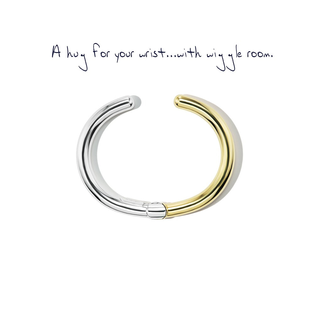 Marla Aaron Silver & Brass Hinged Cuffling Bangle