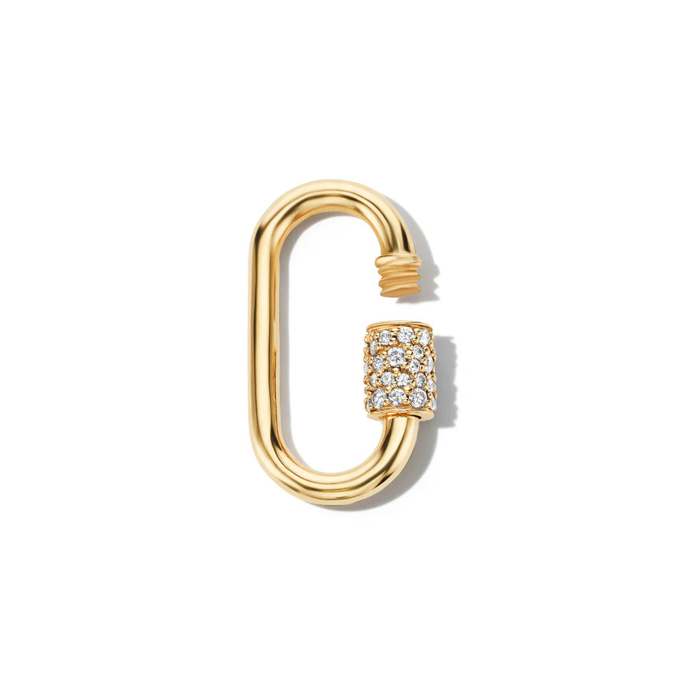 Marla Aaron 14K Gold Diamond Stoned Medium Lock