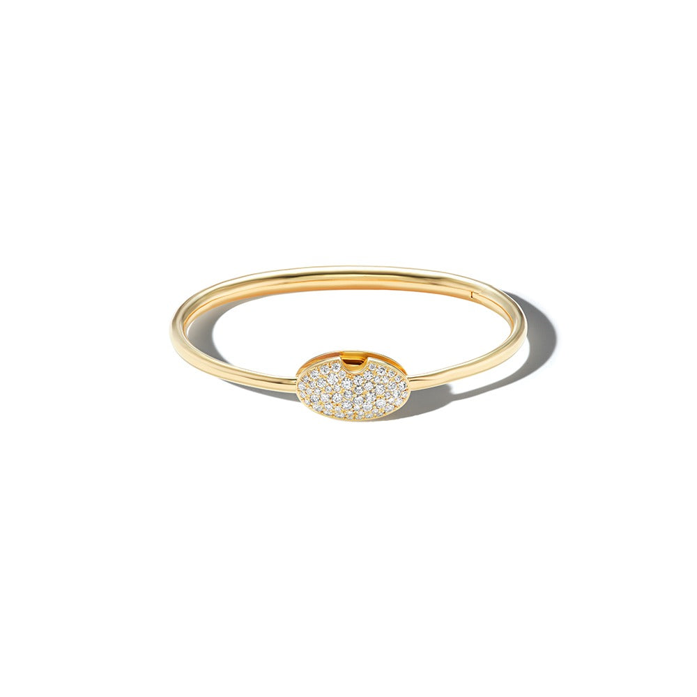 Marla Aaron 18K Yellow Gold Stoned Oval Musgrave Bangle