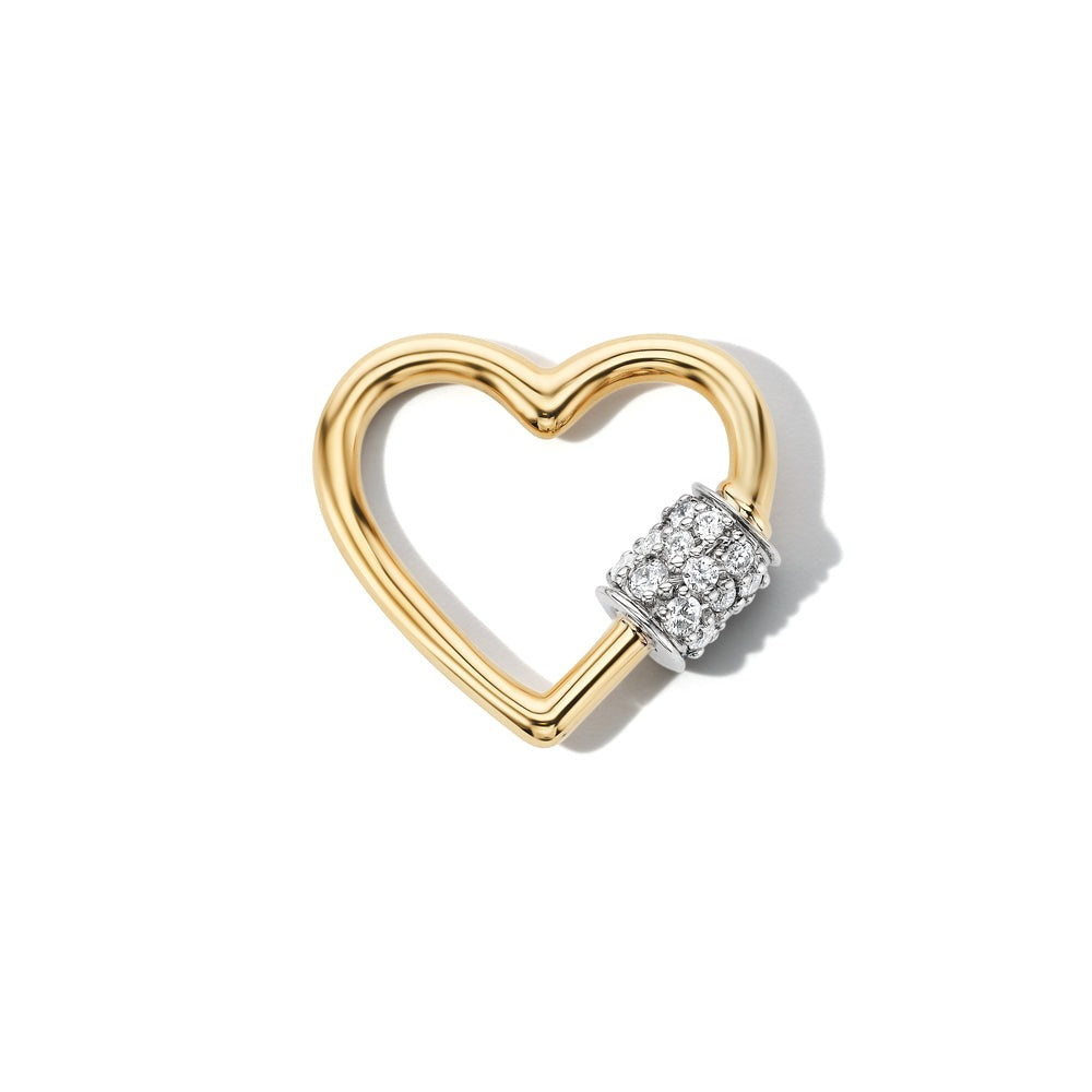 Marla Aaron 14K Gold Diamond Stoned Baby Heart Lock