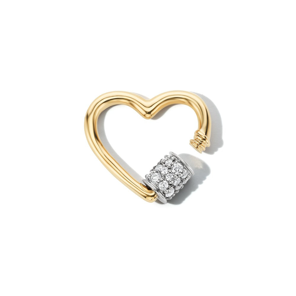 Marla Aaron 14K Gold Diamond Stoned Baby Heart Lock