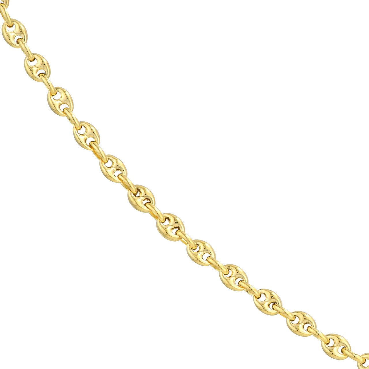 14K Yellow Gold 3.7mm Puff Mariner Chain Necklace