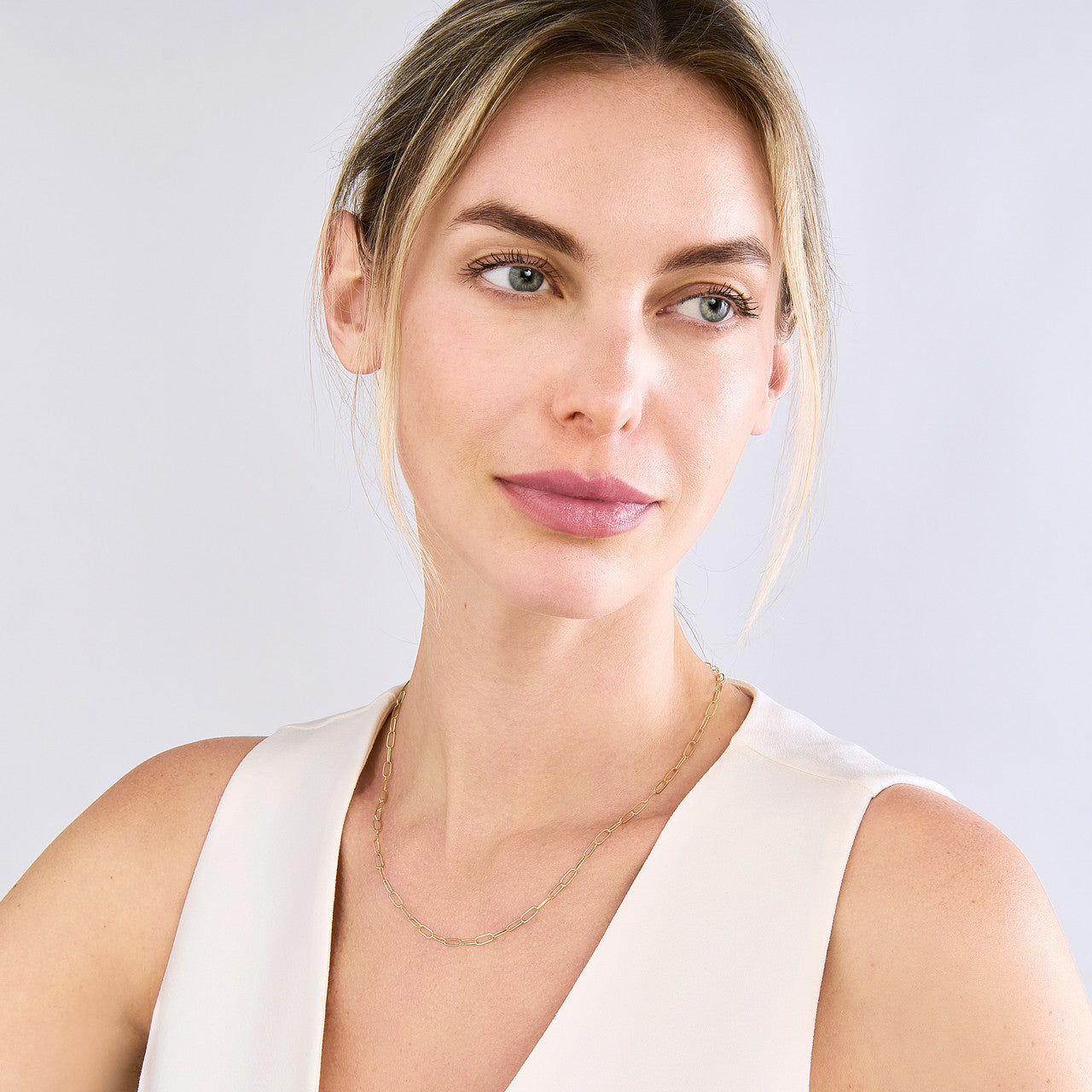 14K Yellow Gold 3mm Paperclip Chain Necklace