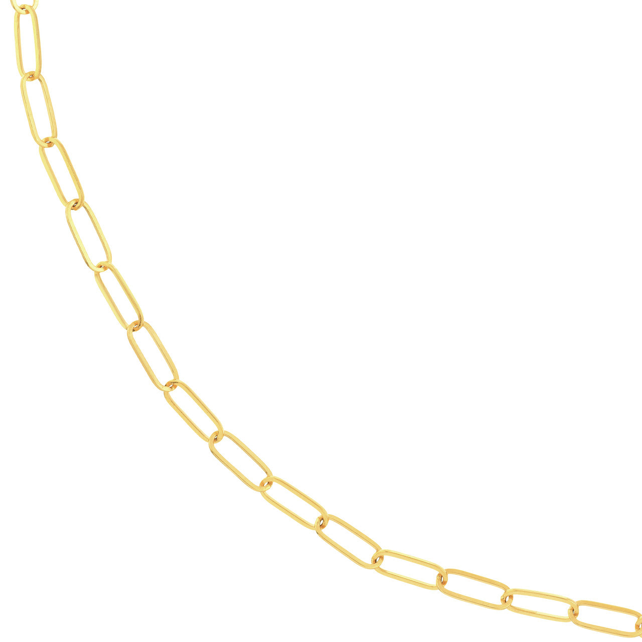 14K Yellow Gold 3mm Paperclip Chain Necklace