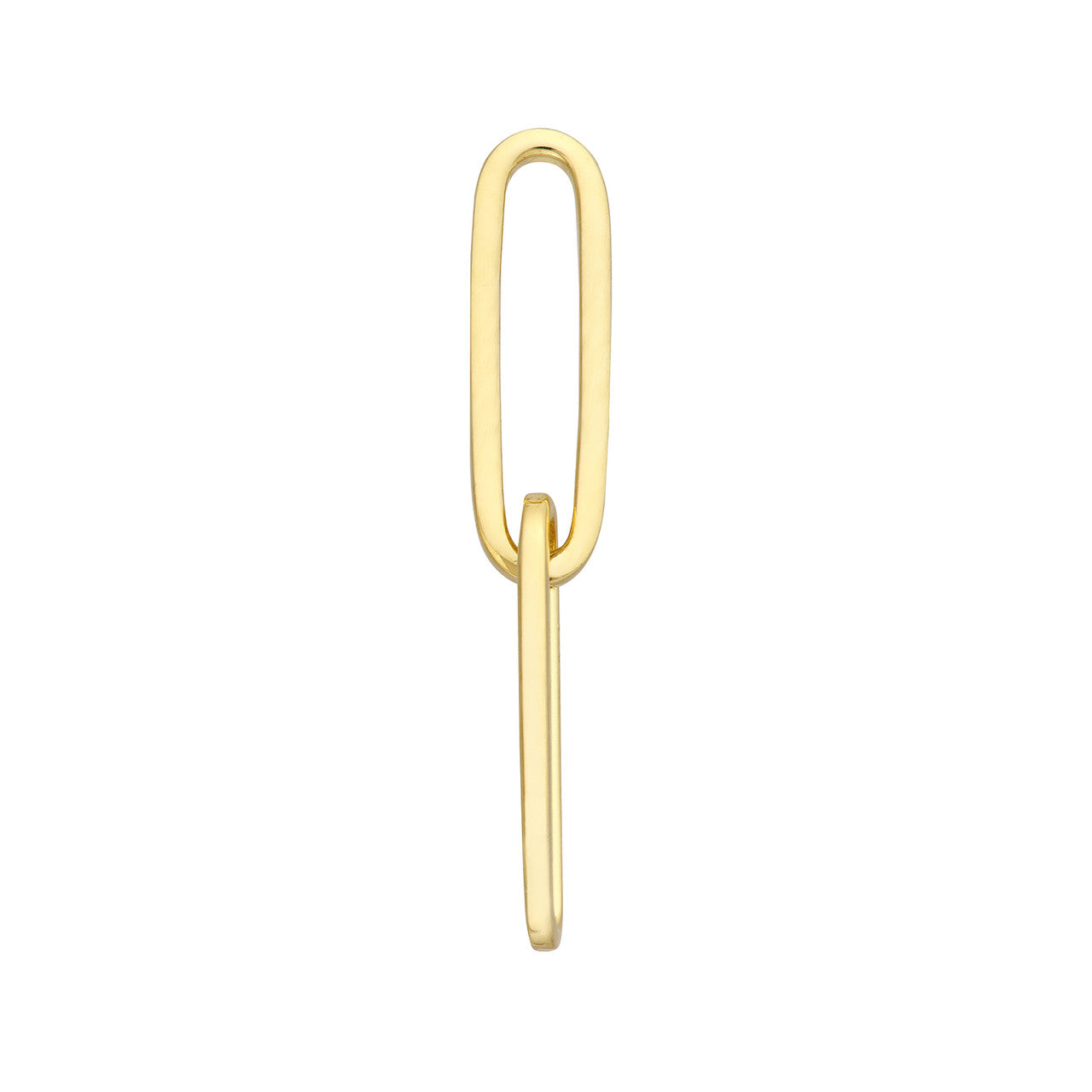 14K Yellow Gold Paperclip Link Dangle Earrings