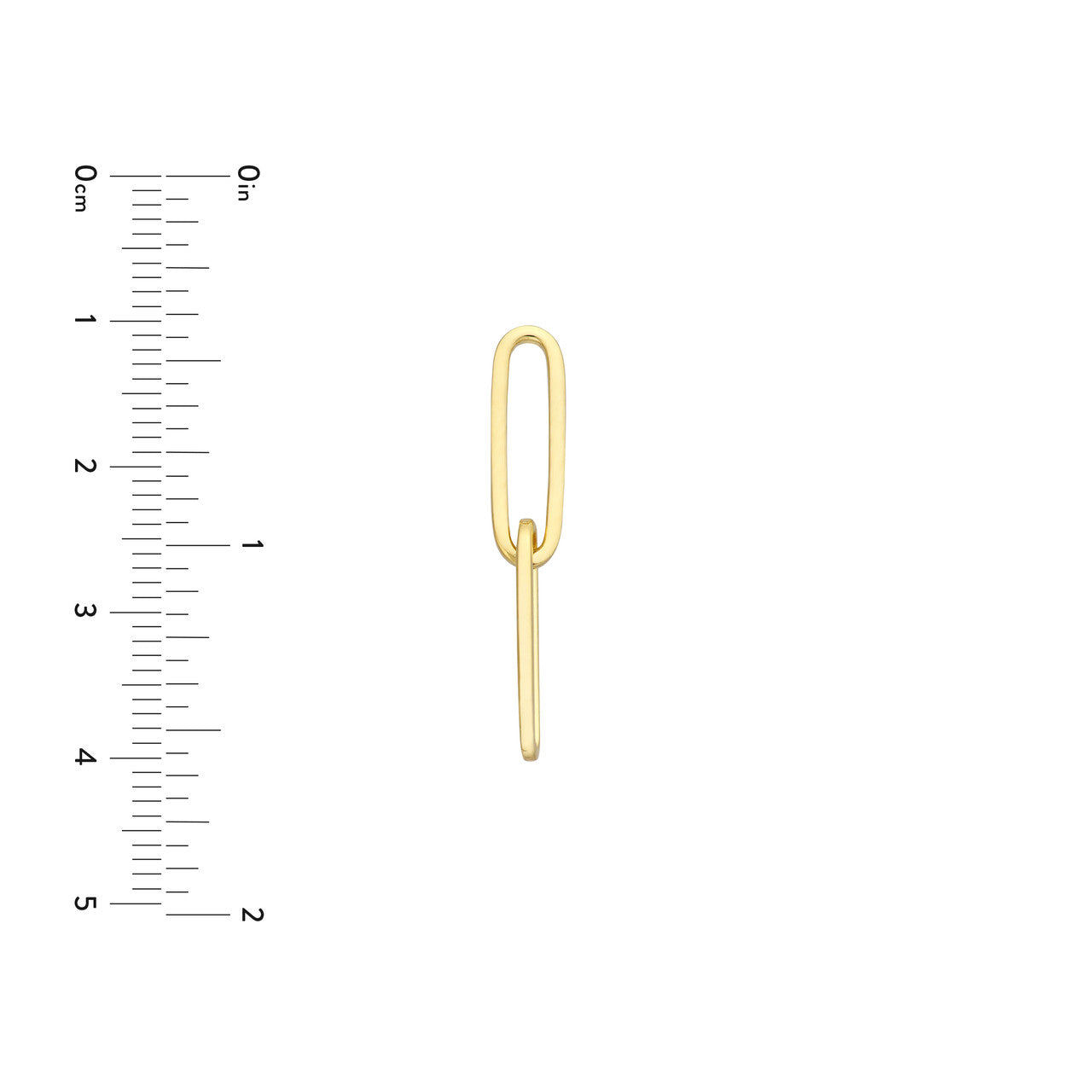 14K Yellow Gold Paperclip Link Dangle Earrings