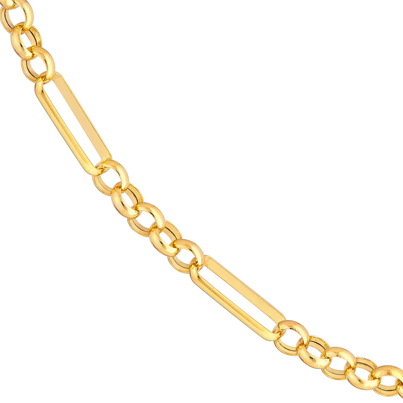 14K Yellow Gold 3.95mm Hollow Rolo Chain Necklace