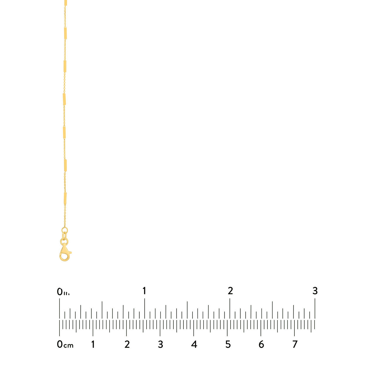 14K Yellow Gold Bar Station Cable Chain Necklace
