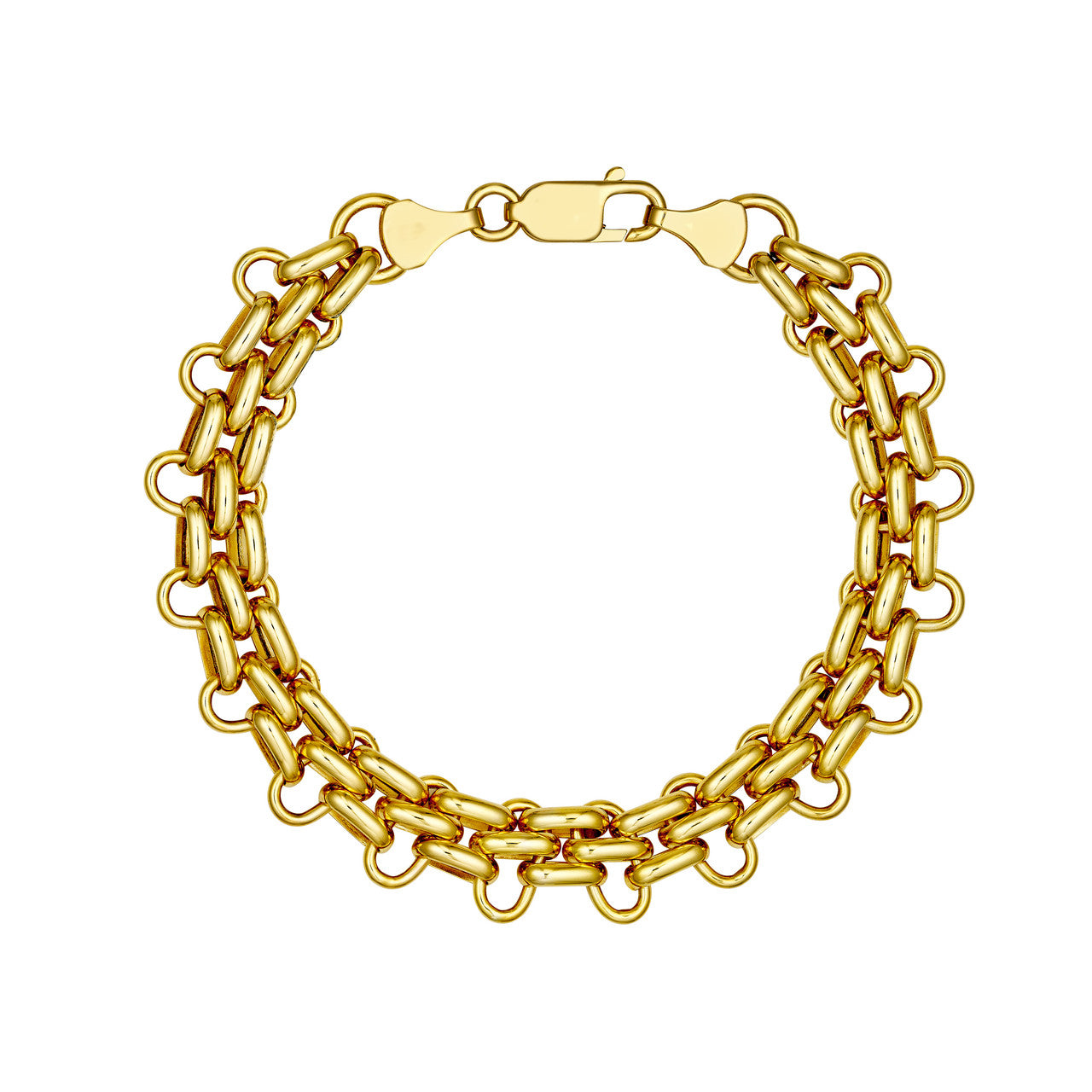 14K Yellow Gold Fancy Chain Link Bracelet