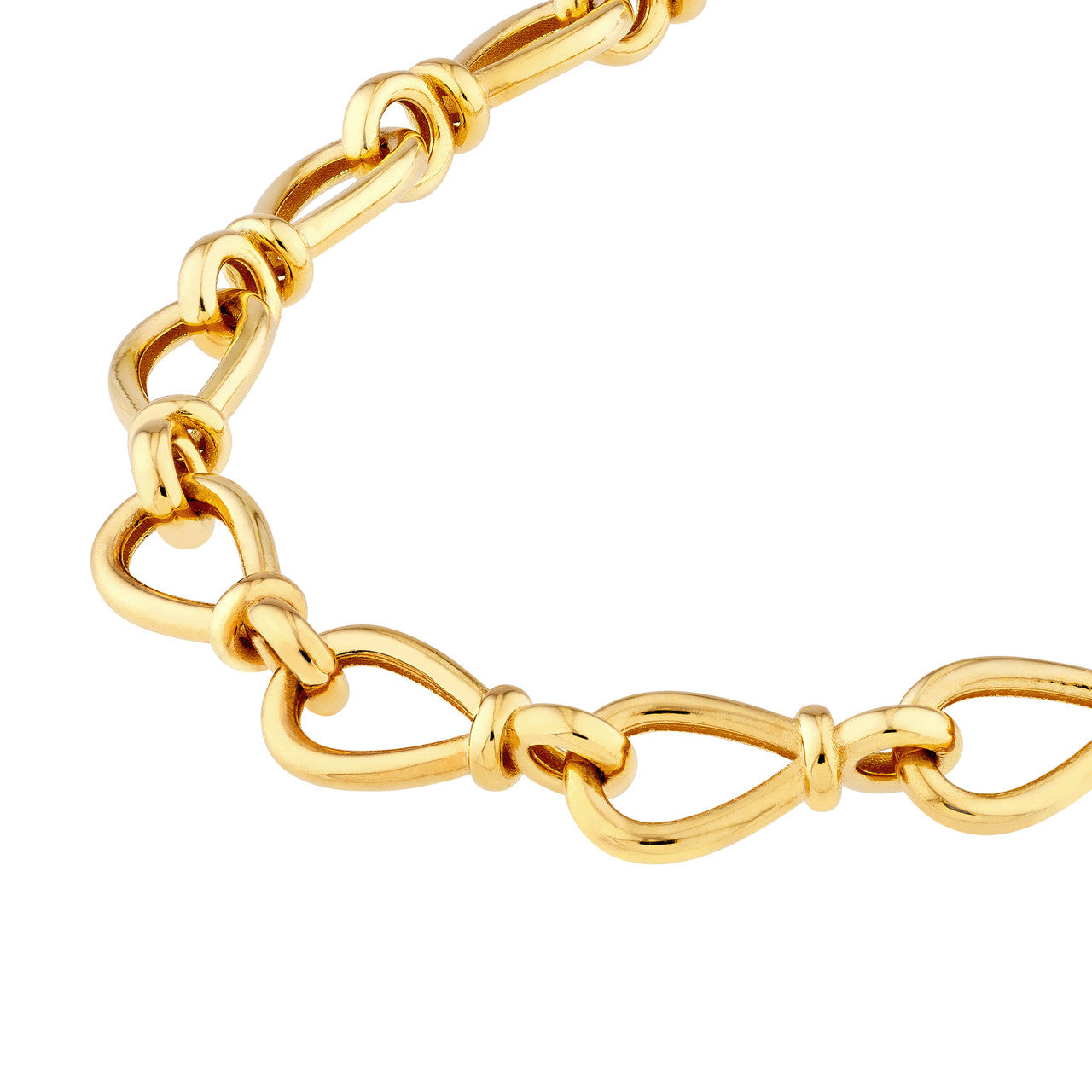 14K Yellow Gold Teardrop Link Bracelet