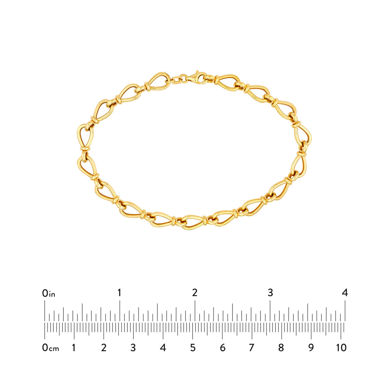 14K Yellow Gold Teardrop Link Bracelet