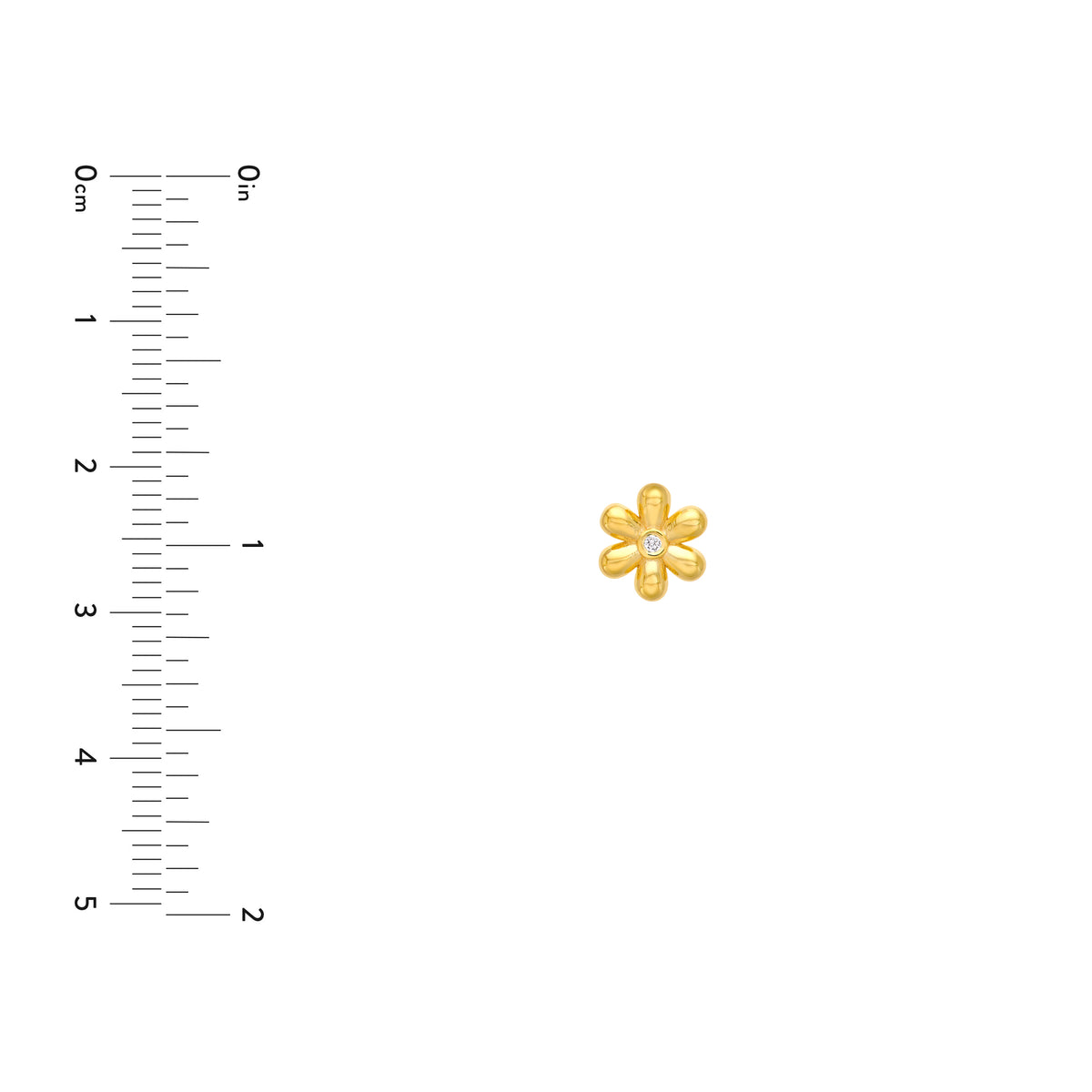 Diamond 14K Yellow Gold Flower Stud Earrings