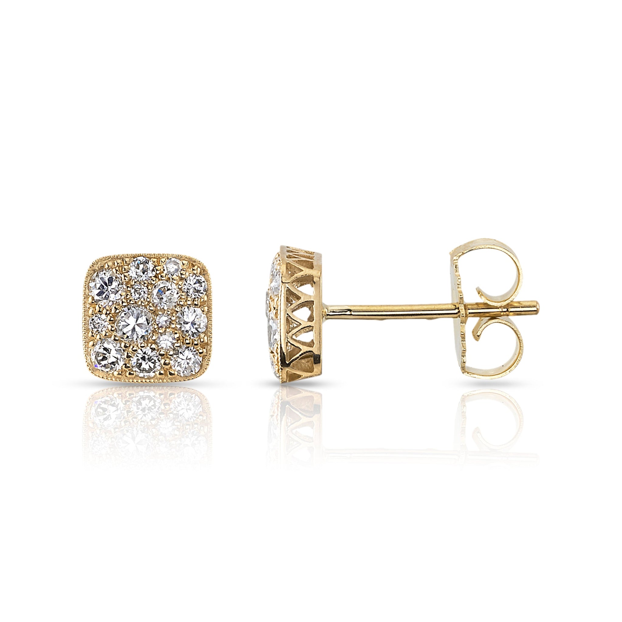 Single Stone Cobblestone Stud Earrings