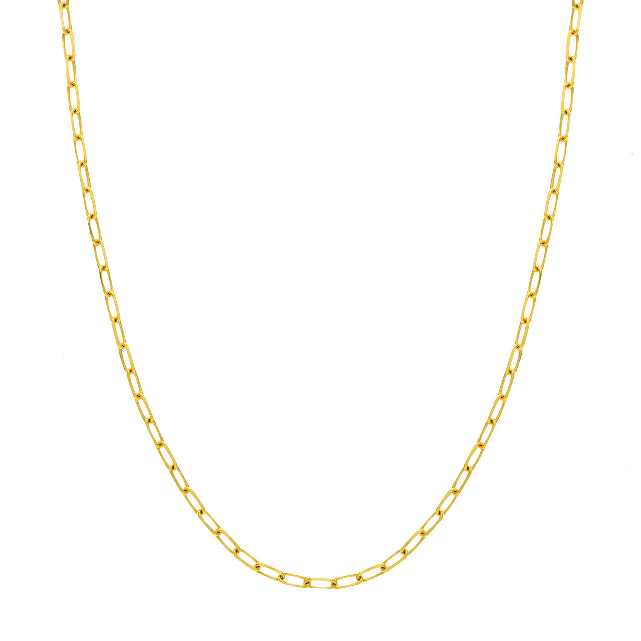 14K Yellow Gold 4mm Paperclip Chain Necklace
