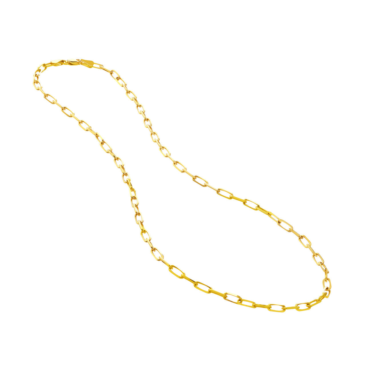 14K Yellow Gold 4mm Paperclip Chain Necklace