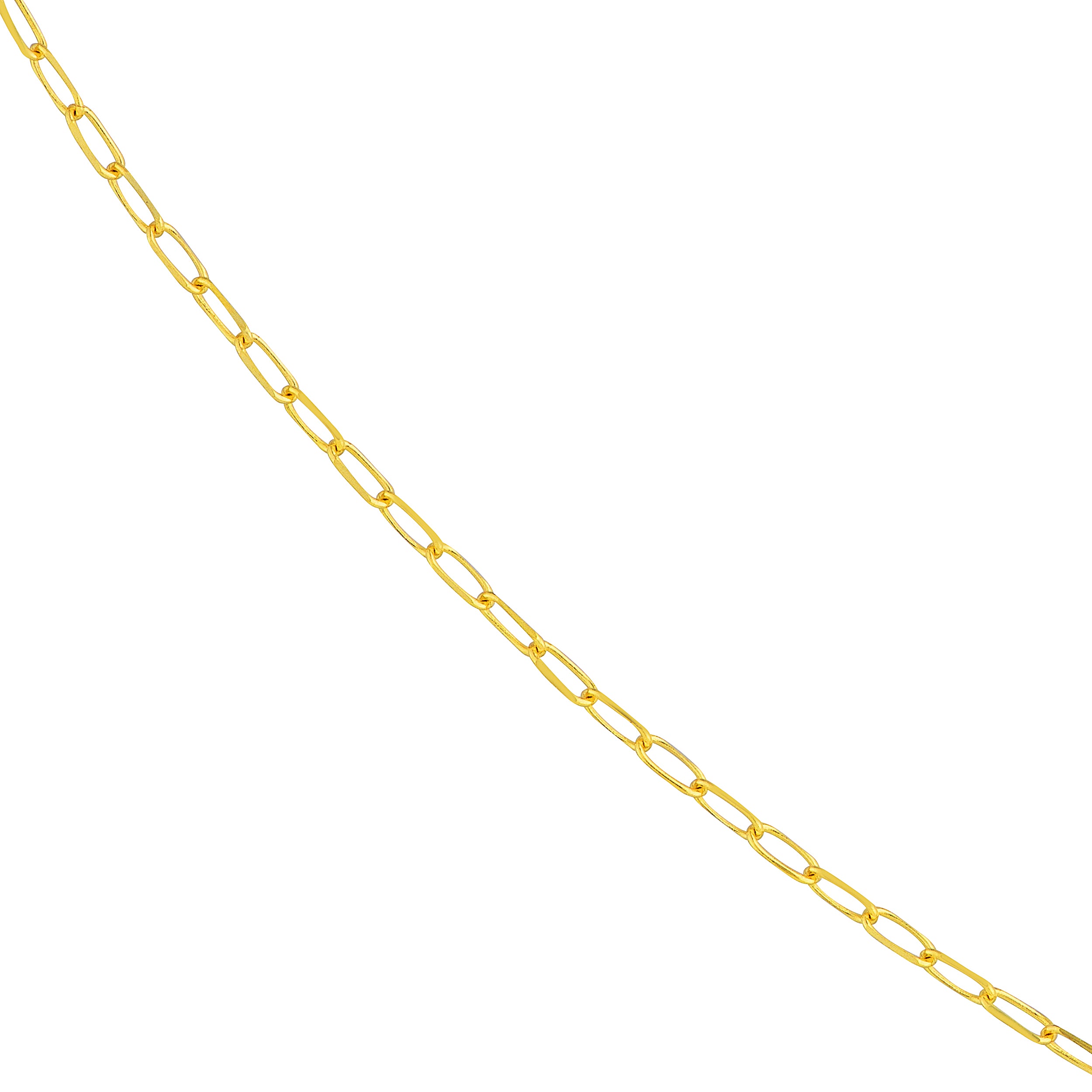14K Yellow Gold 1.7mm Paperclip Chain Necklace 22"