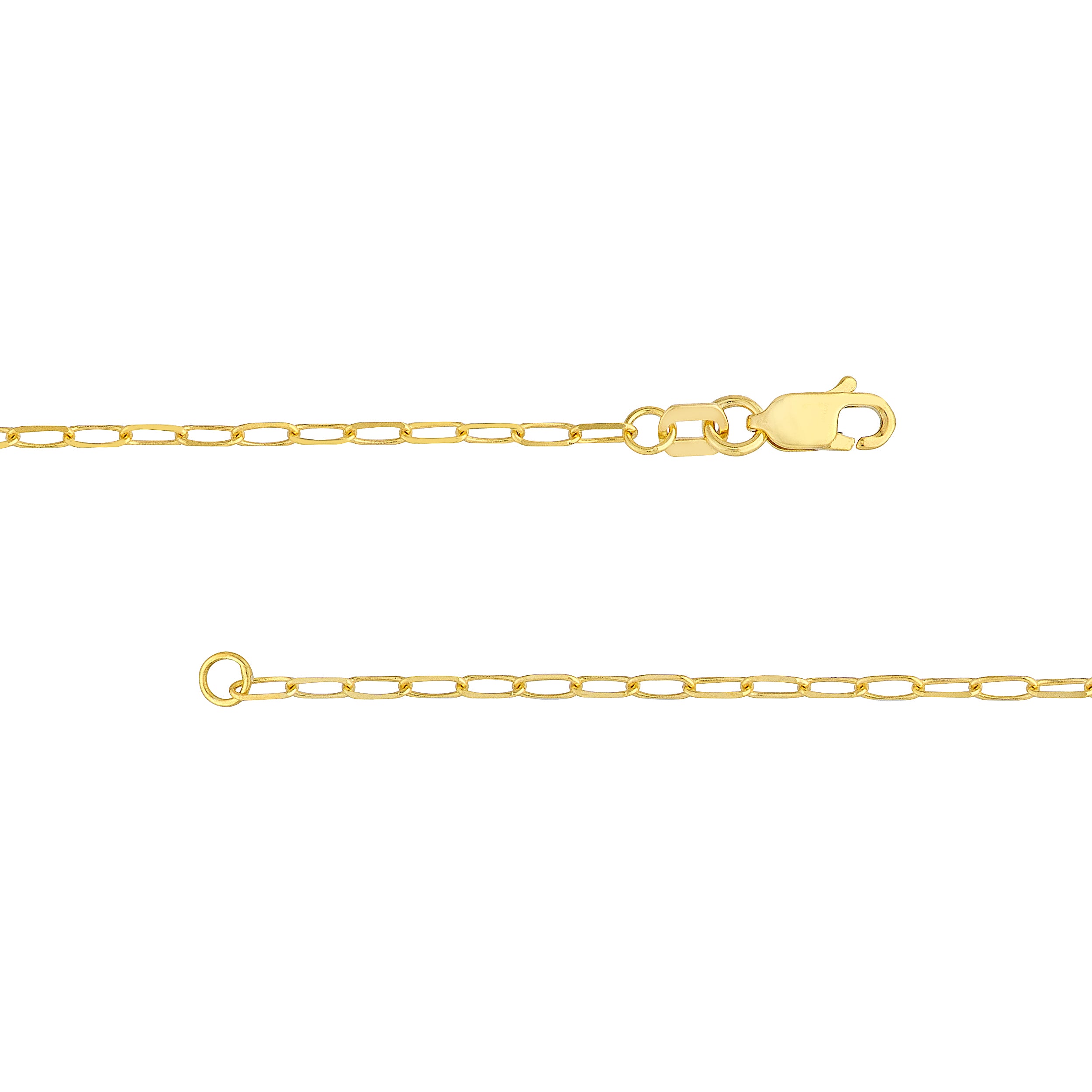 14K Yellow Gold 1.7mm Paperclip Chain Necklace 22"