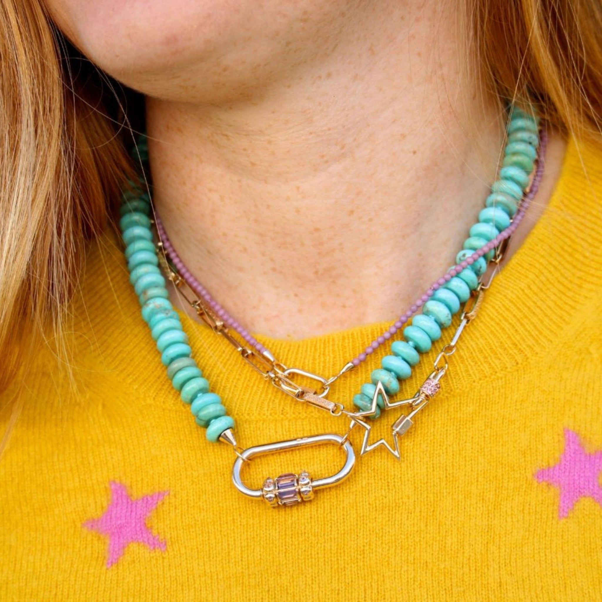 Marla Aaron 14K Yellow Gold Purple Spinel Hatshepsut Lock