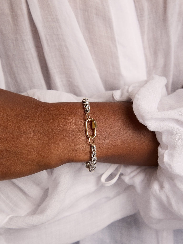 Marla Aaron Silver Rolling Curb Chain Bracelet 6"