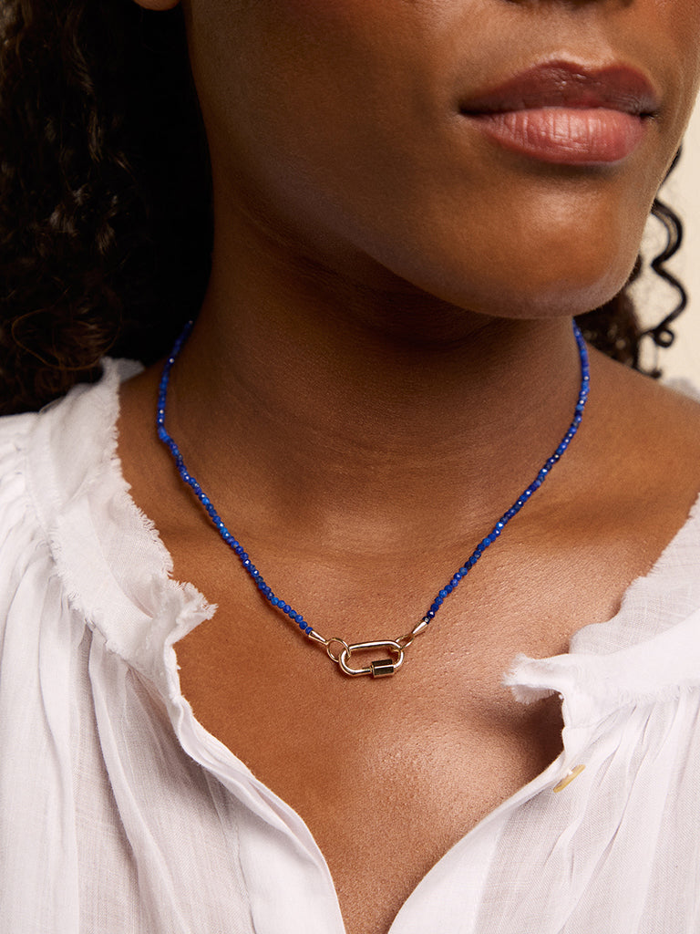 Marla Aaron Lapis Itty Bitty Strand 16″