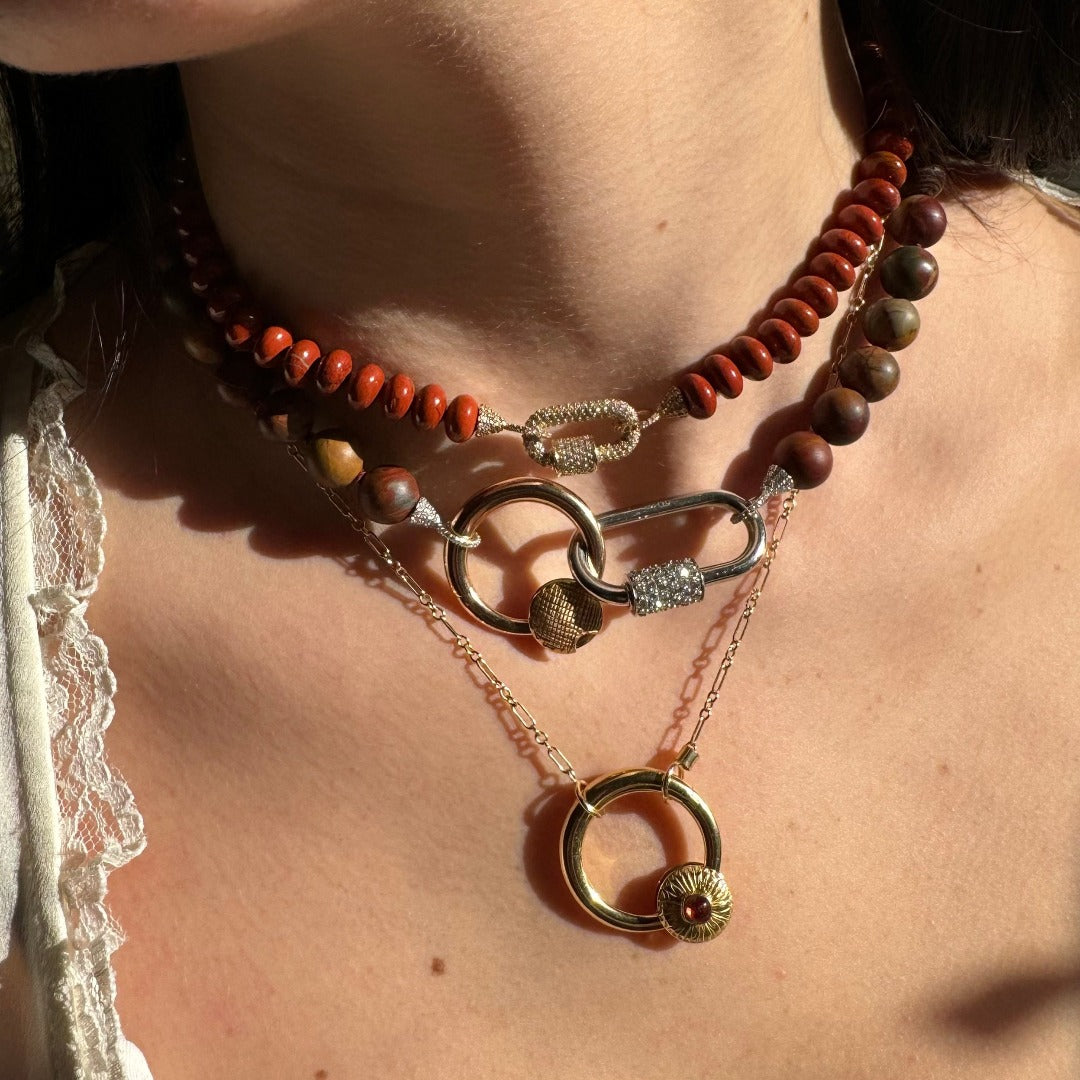 Marla Aaron 18K Gold Spinel Flower Musgrave Lock