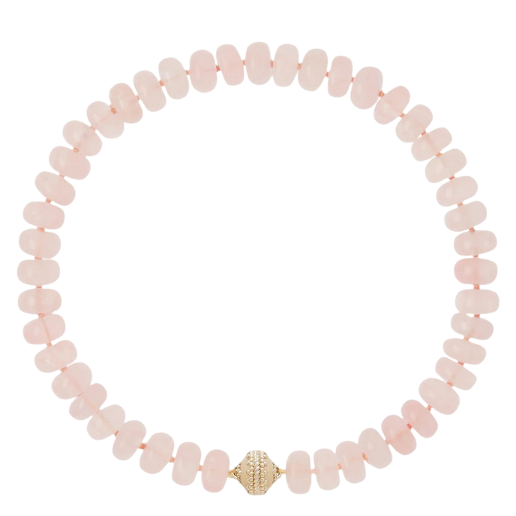 Clara Williams Rose Quartz Rondelle Necklace