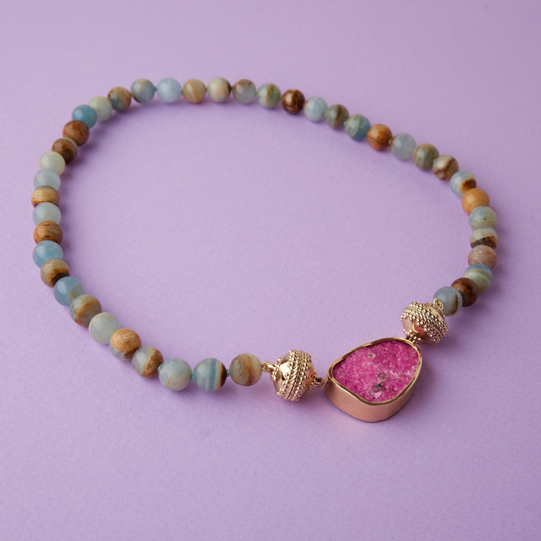 Clara Williams Victoire 10mm Blue Calcite Necklace