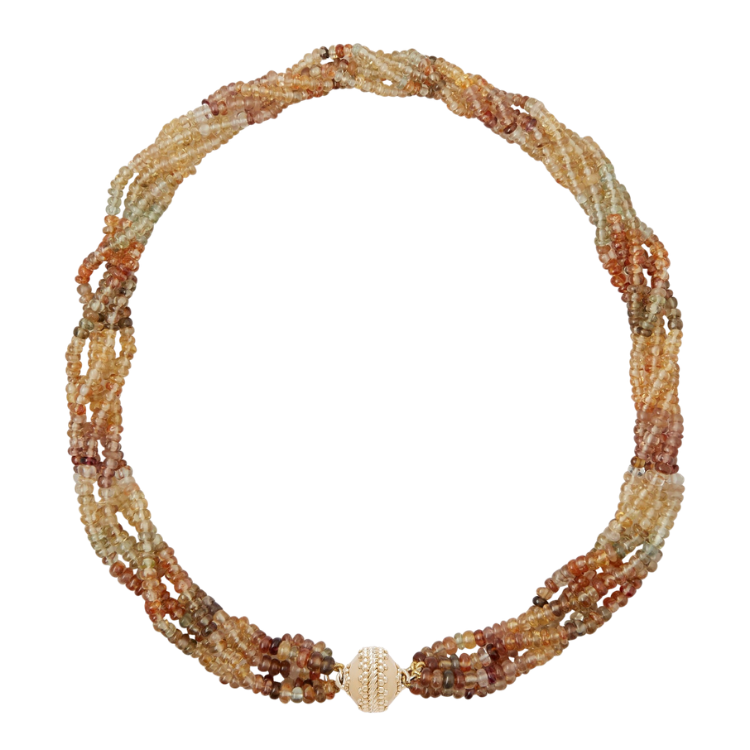 Clara Williams Canary Zircon Rondelle Multi-Strand Necklace