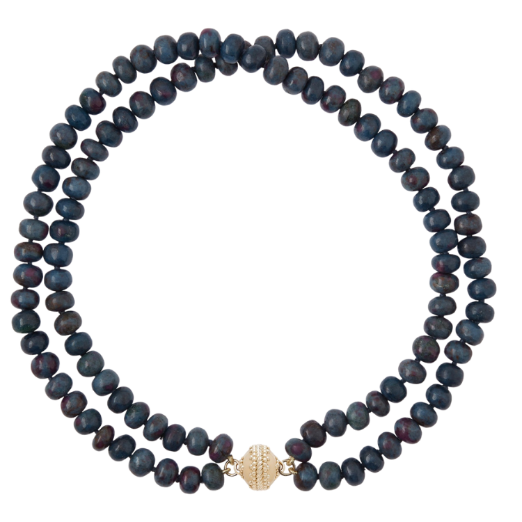 Clara Williams Ruby Kyanite Rondelle Double-Strand Necklace