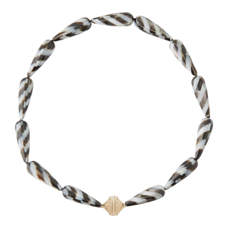 Clara Williams Teardrop Mother of Pearl Mosaic Necklace