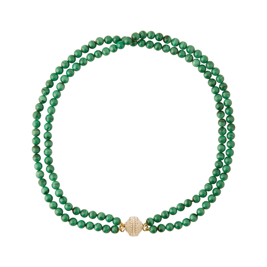 アクセサリー clara Clara Williams Victoire 6mm Malachite Double-Strand Necklace