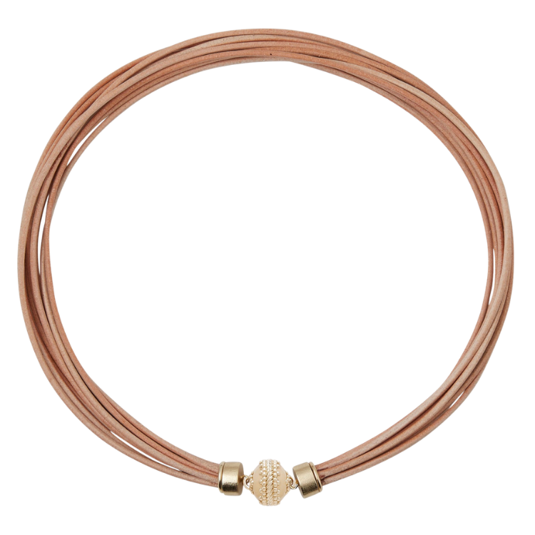 Clara Williams Wellington Tan Leather Necklace
