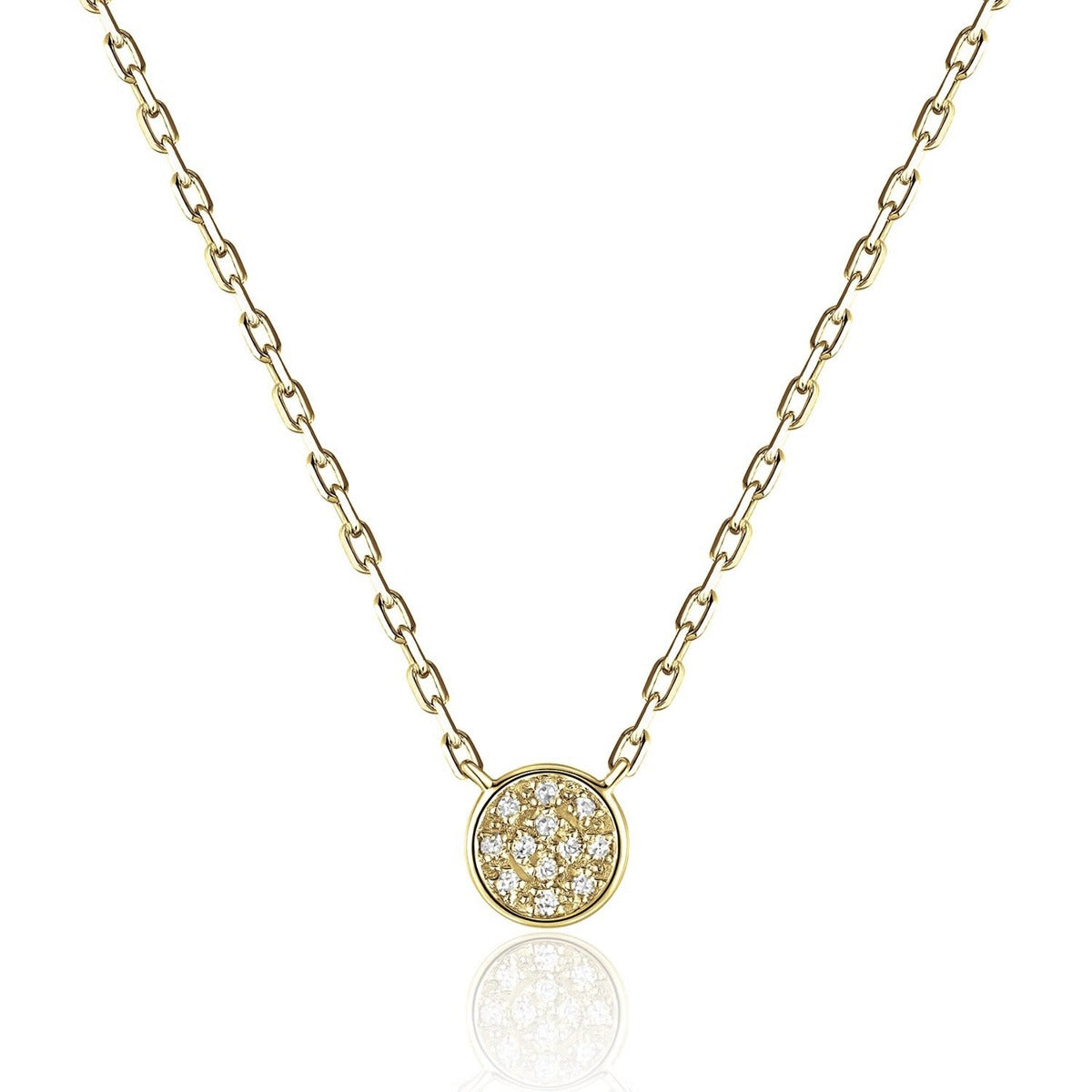 Diamond Micro Pavé Round 14K Yellow Gold Necklace