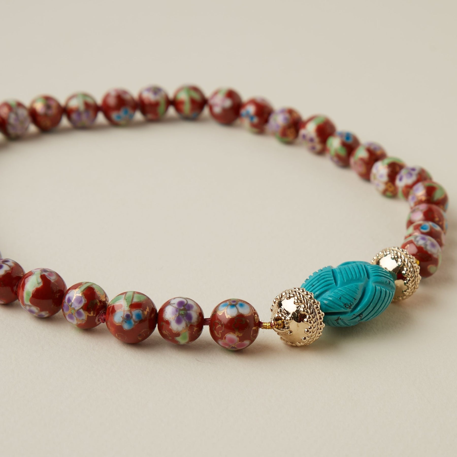 Clara Williams Turquoise Oval Lattice Weave Centerpiece