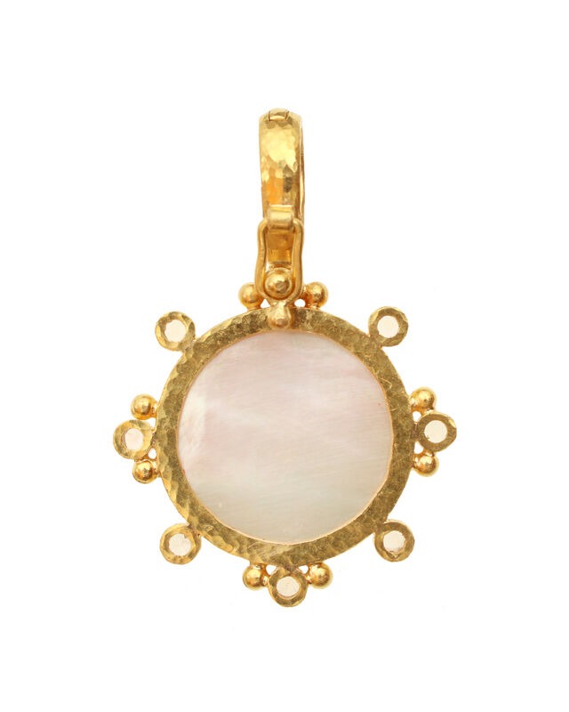 Elizabeth Locke Rock Crystal “Elephant” Moonstone Pendant