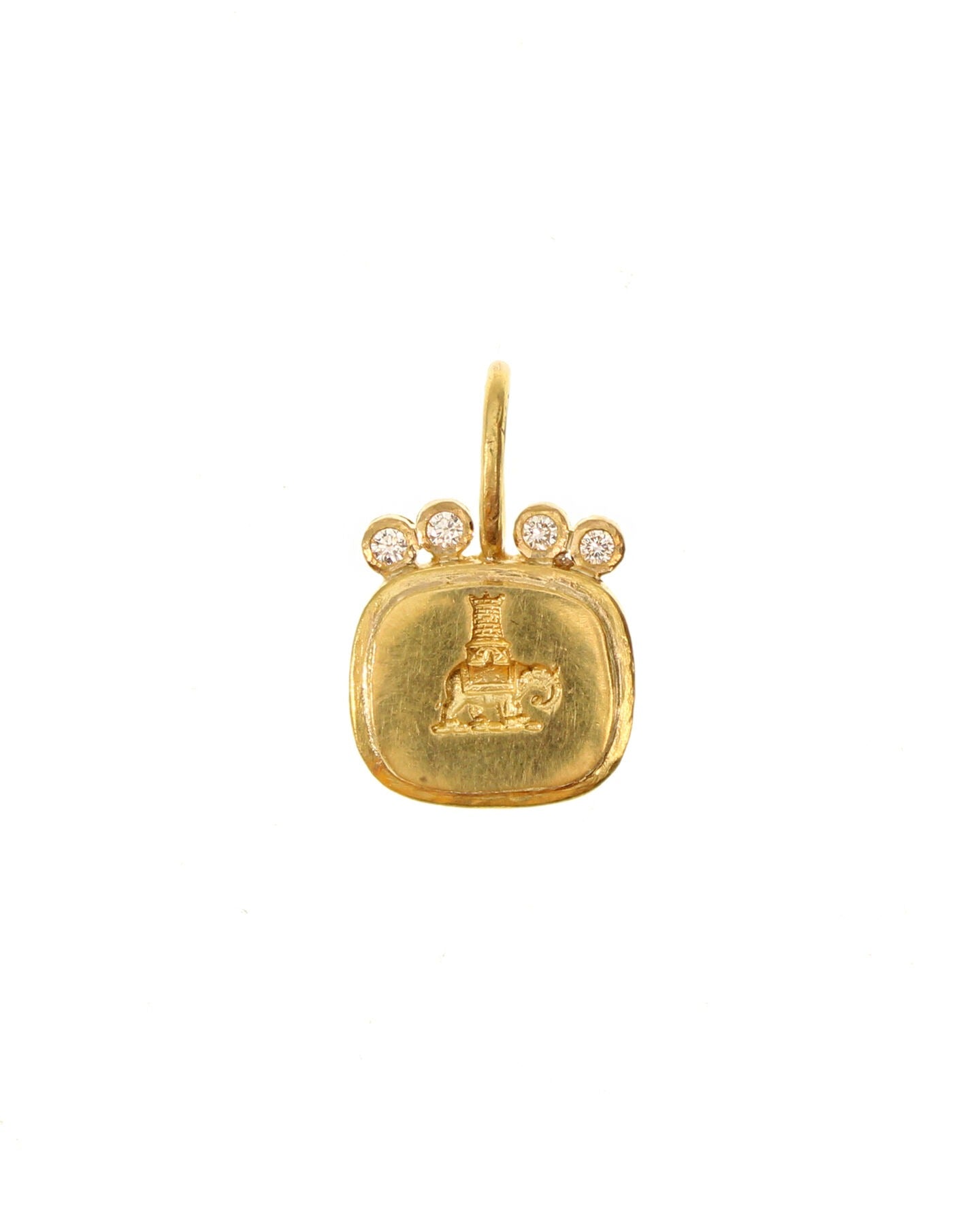 Elizabeth Locke Gold “Elephant & Castle” Diamond Pendant