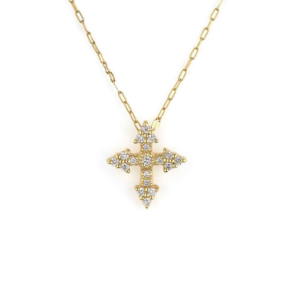 Jude Frances Provence Champagne Tiny Cross Pendant Necklace