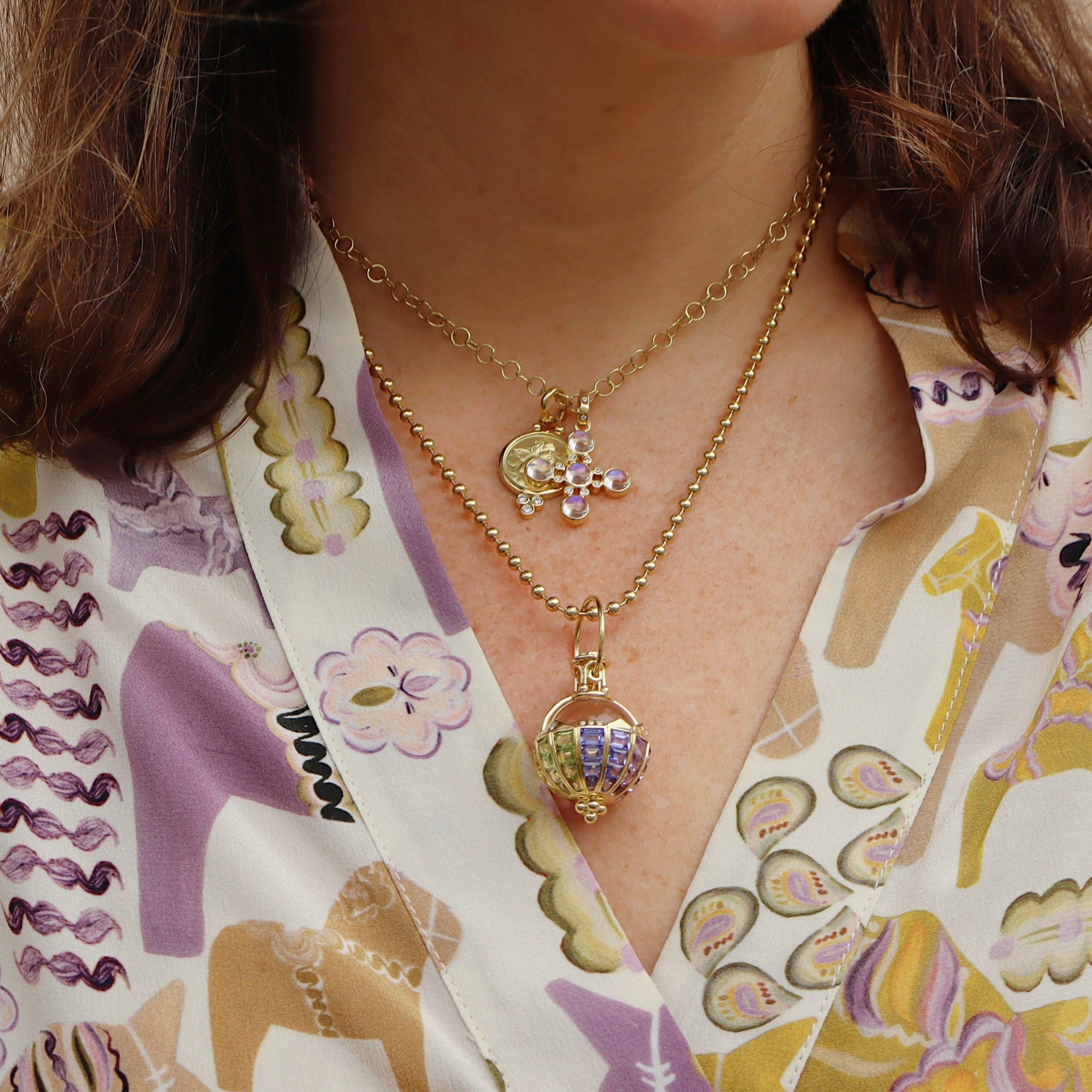 Temple St. Clair Small Four Elements Cross Pendant