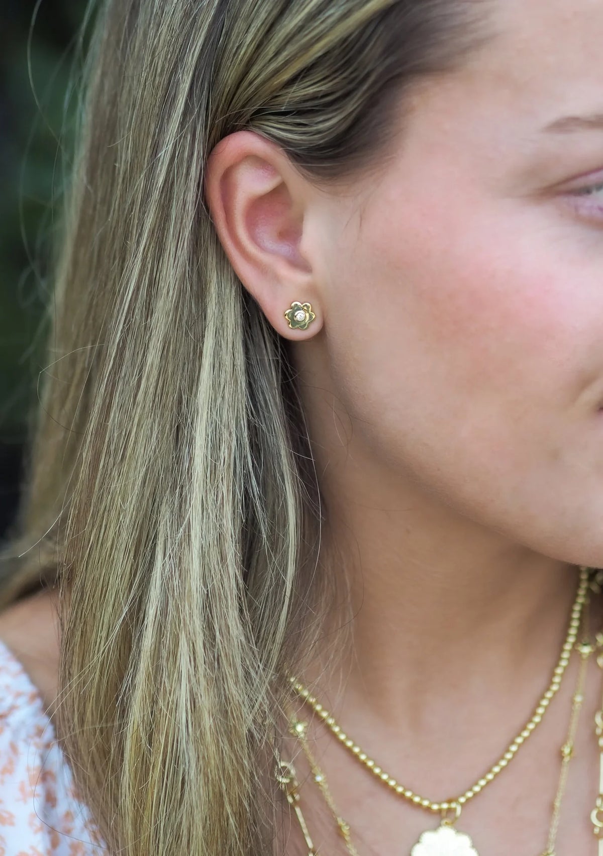 Goldbug Collection CZ Daisy Stud Earrings