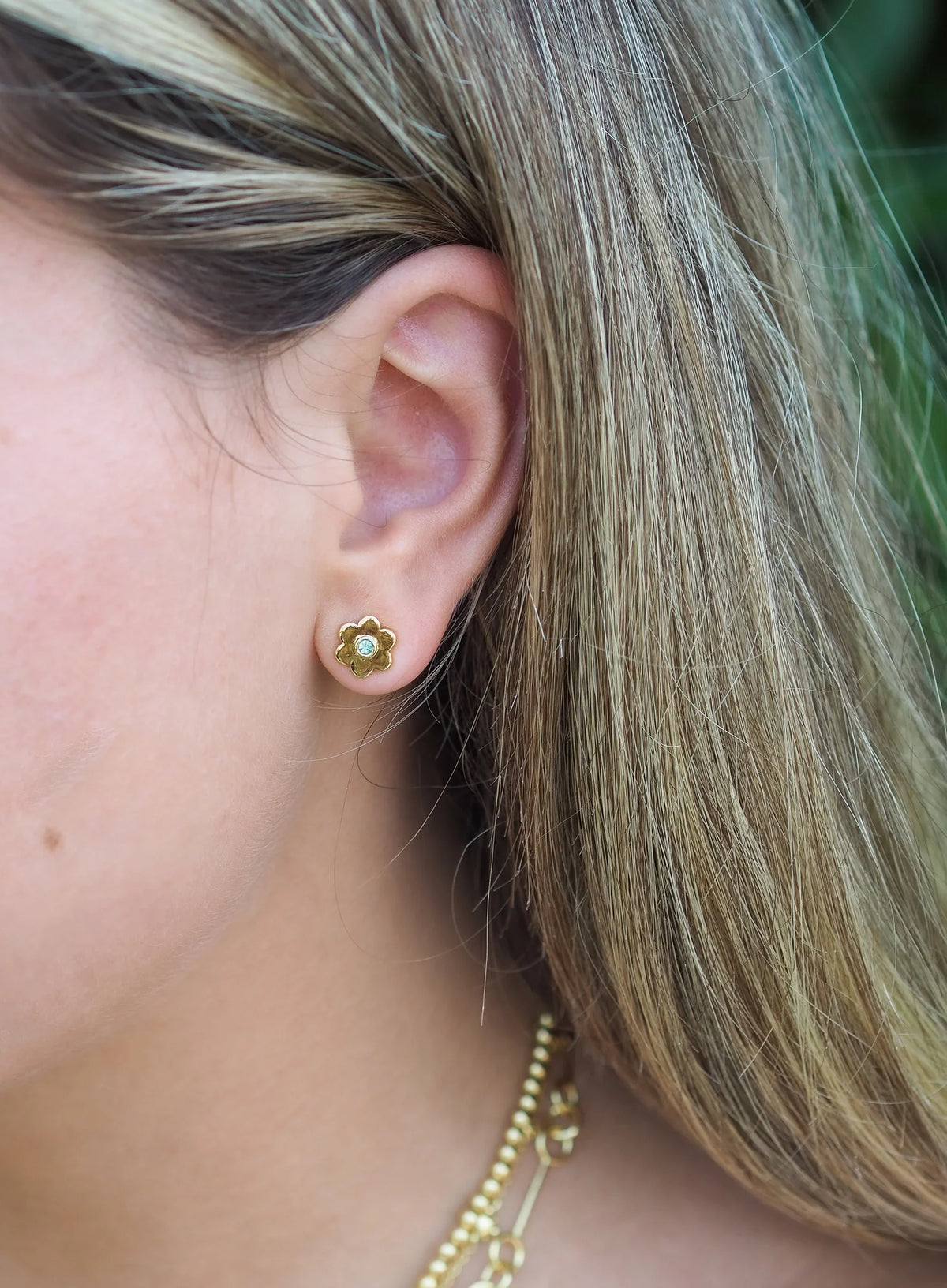 Goldbug Collection March Birthstone Daisy Stud Earrings
