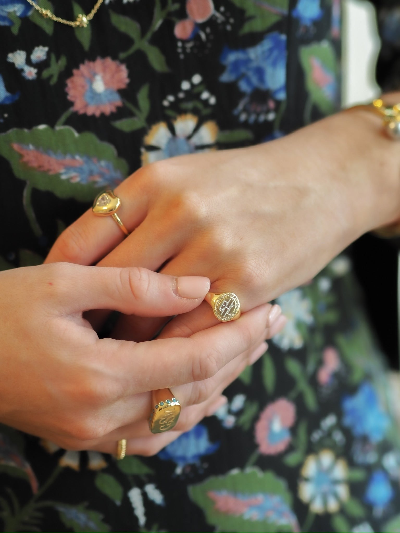 Goldbug Collection Pavé Crest Signet Ring