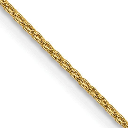 14K Yellow Gold 1mm Parisian Wheat Chain Necklace 16"