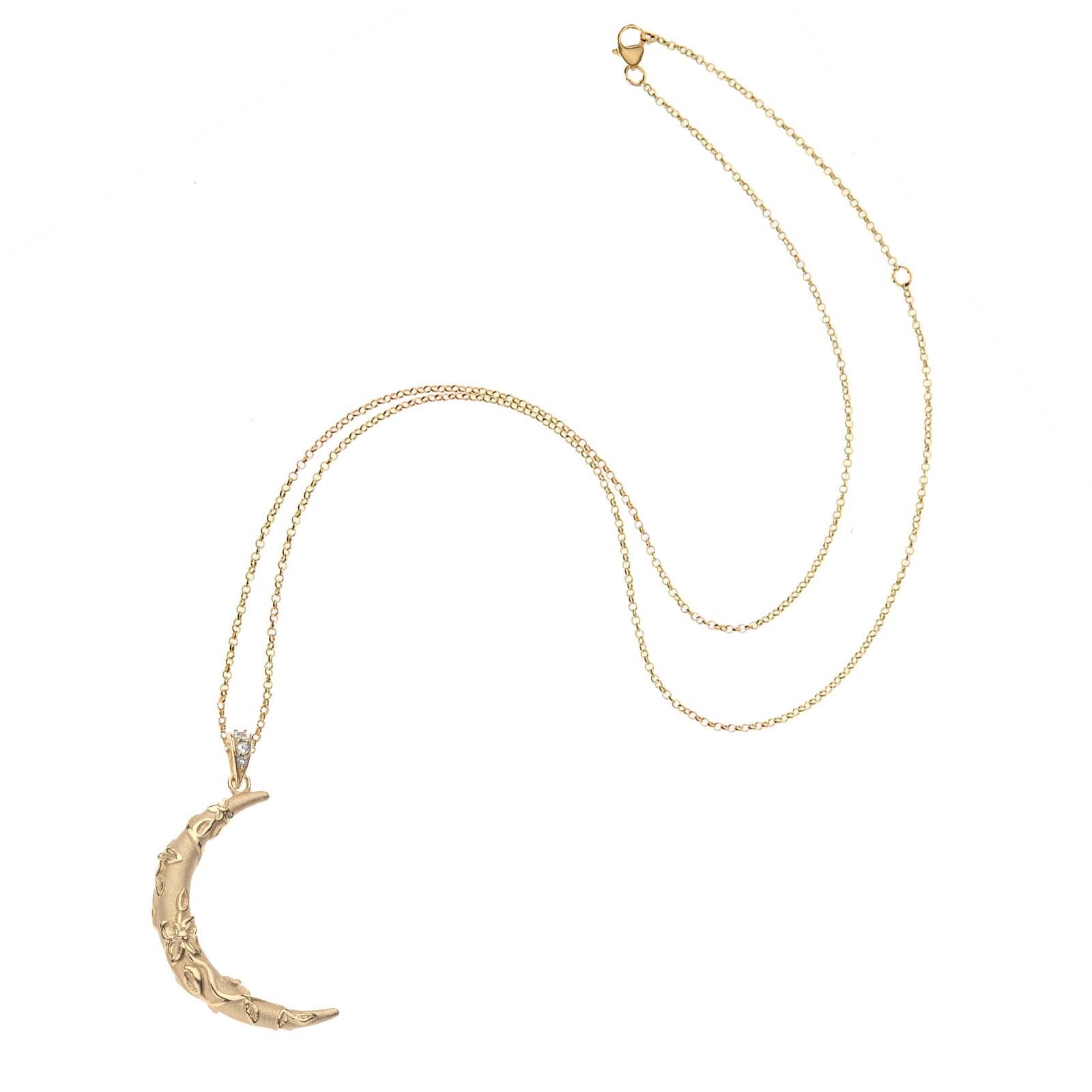 Jane Win FOREVER Vineyard Crescent Moon Pendant Necklace