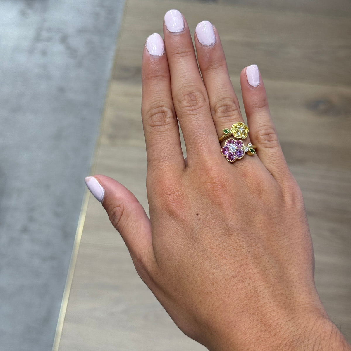 Paul Morelli Yellow & Pink Sapphire Wild Child Bypass Ring