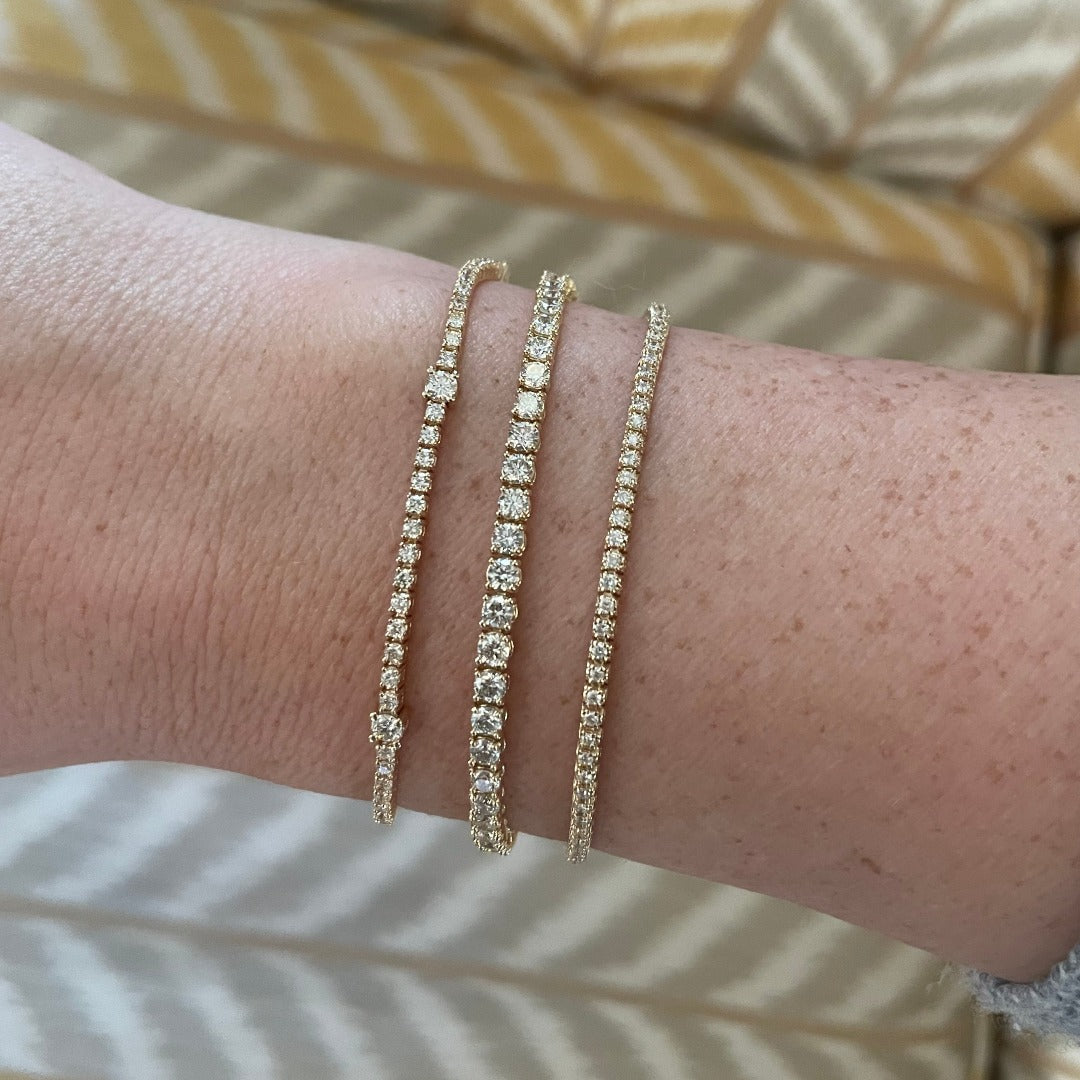 5ct Diamond 14K Yellow Gold Tennis Bracelet