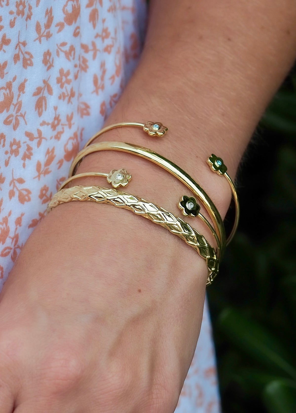 Goldbug Collection Birthstone Daisy Cuffs